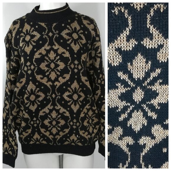 Vintage Sweaters - Vintage Metallic Sweater Size S